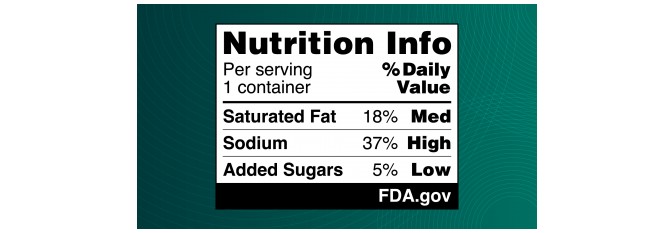 nutrition info box FDA  etichettatura fronte-pacco 